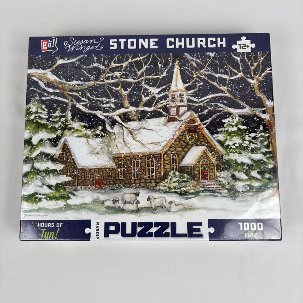 GO! Games Susan Winget Stone Church Puzzle 1000 Piece 19 5/8" x 29 1/2"